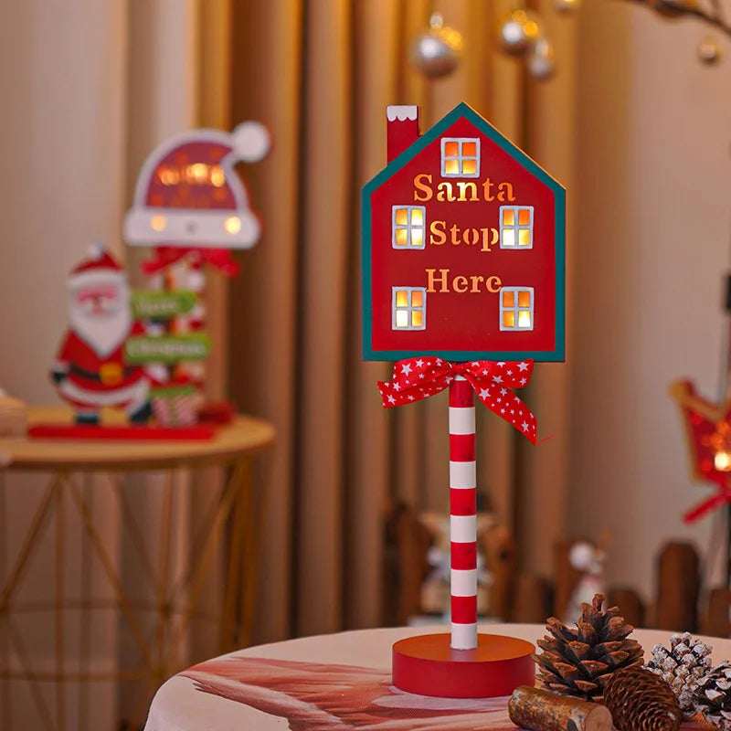 Lampka LED Santa Stop Here - dekoracja stołowa