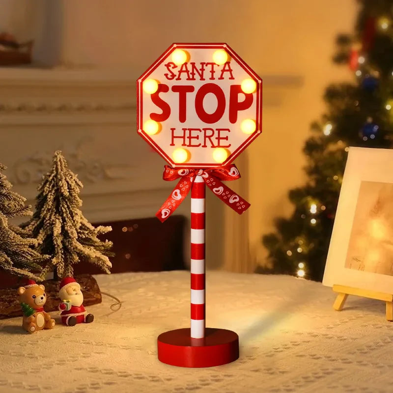 Lampka LED Santa Stop Here - dekoracja stołowa