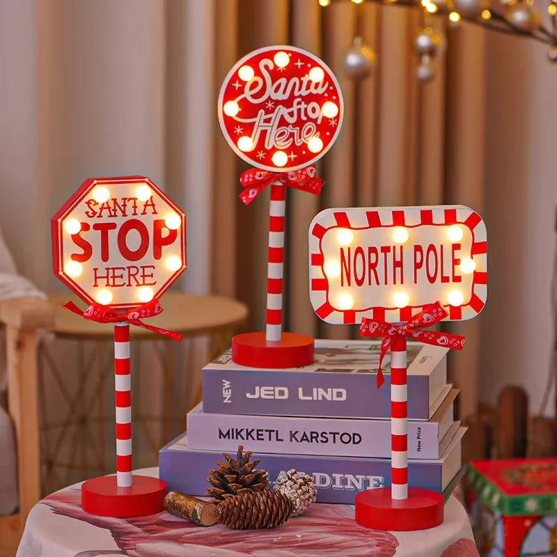 Lampka LED Santa Stop Here - dekoracja stołowa