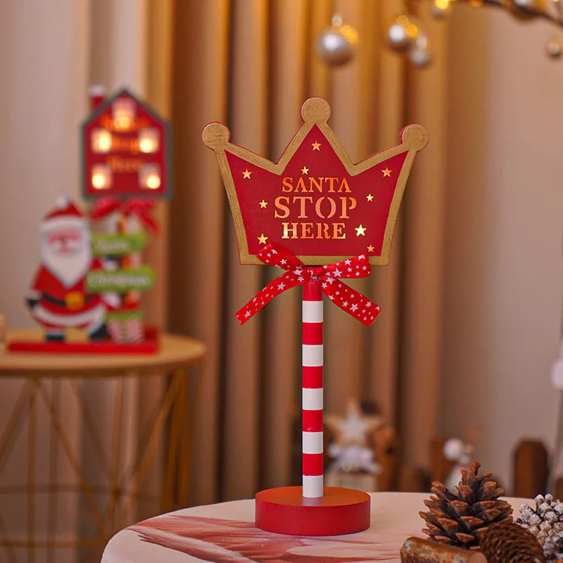 Lampka LED Santa Stop Here - dekoracja stołowa