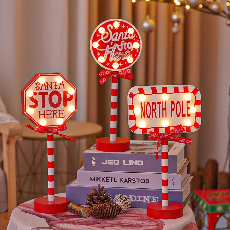 Lampka LED Santa Stop Here - dekoracja stołowa