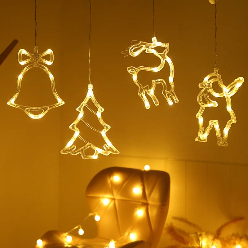 Lampka LED w kształcie dzwonka i bałwana na baterie do dekoracji