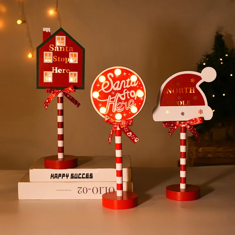 Lampka LED Santa Stop Here - dekoracja stołowa