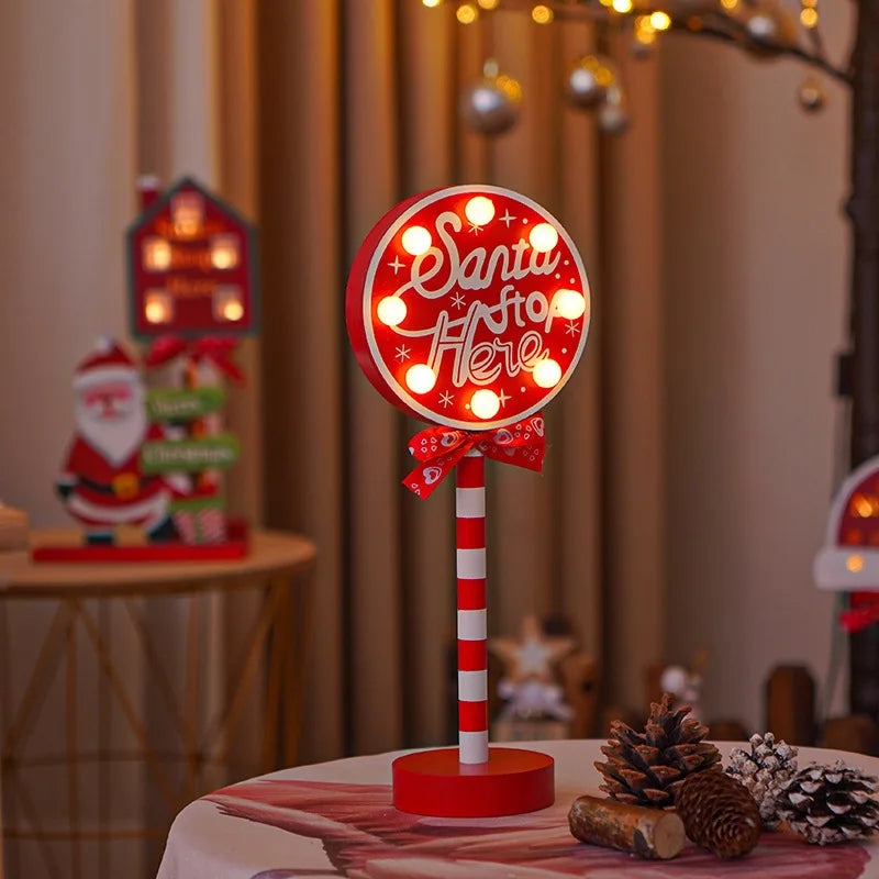 Lampka LED Santa Stop Here - dekoracja stołowa